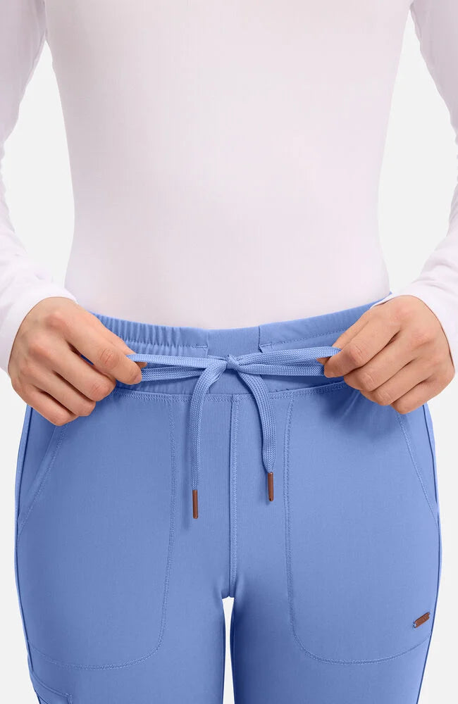 Cherokee Medical Women's Mid Rise Tapered Leg Drawstring Scrub Pant, Petite