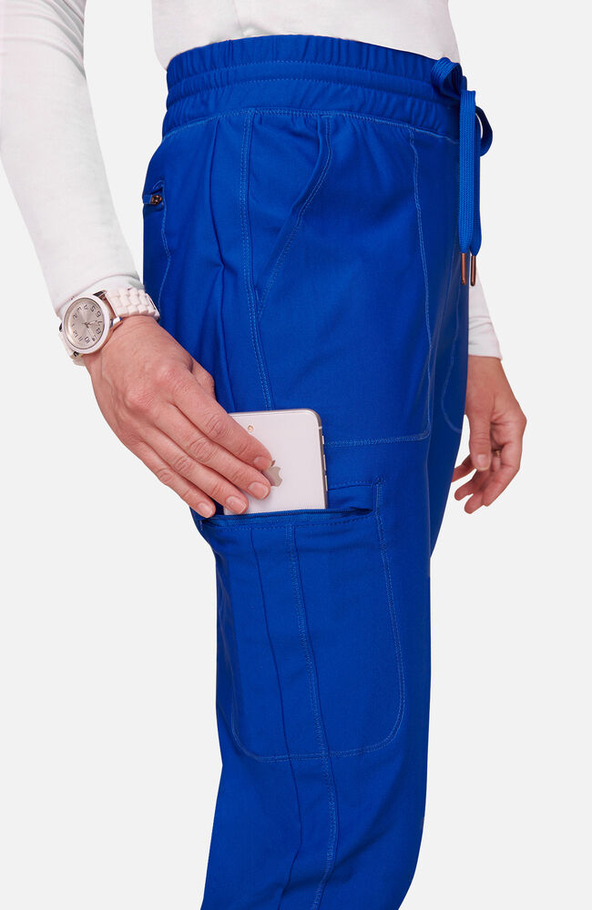 Cherokee Medical Women's Mid Rise Tapered Leg Drawstring Scrub Pant, Petite