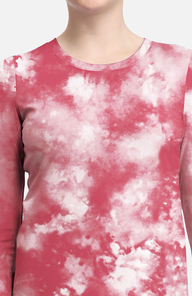 Purple Label by Healing Hands Women's Melissa Tie-Dye Print Underscrub Tee