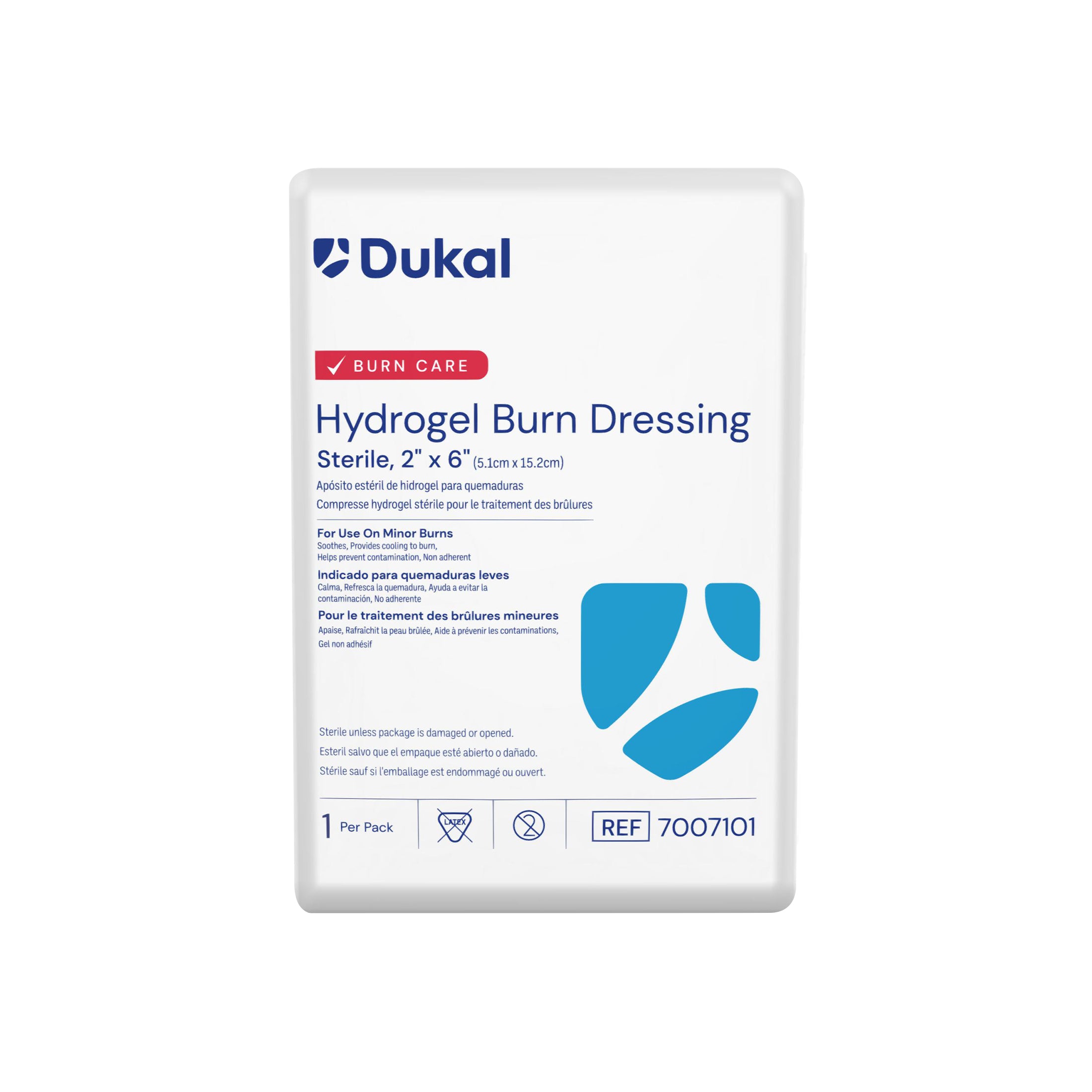 Dukal Corporation-7007101 Burn Dressing, 2" x 6", Sterile, Non-Adherent, Soothes & Provides Cooling to Burn (1/PK, 12PK/BX, 16BX/CS)