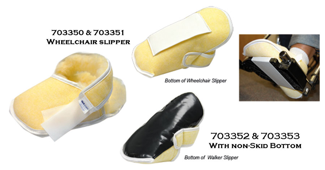 Skil-Care Synthetic Sheepskin Relief Slipper for Wheelchair 1/PR