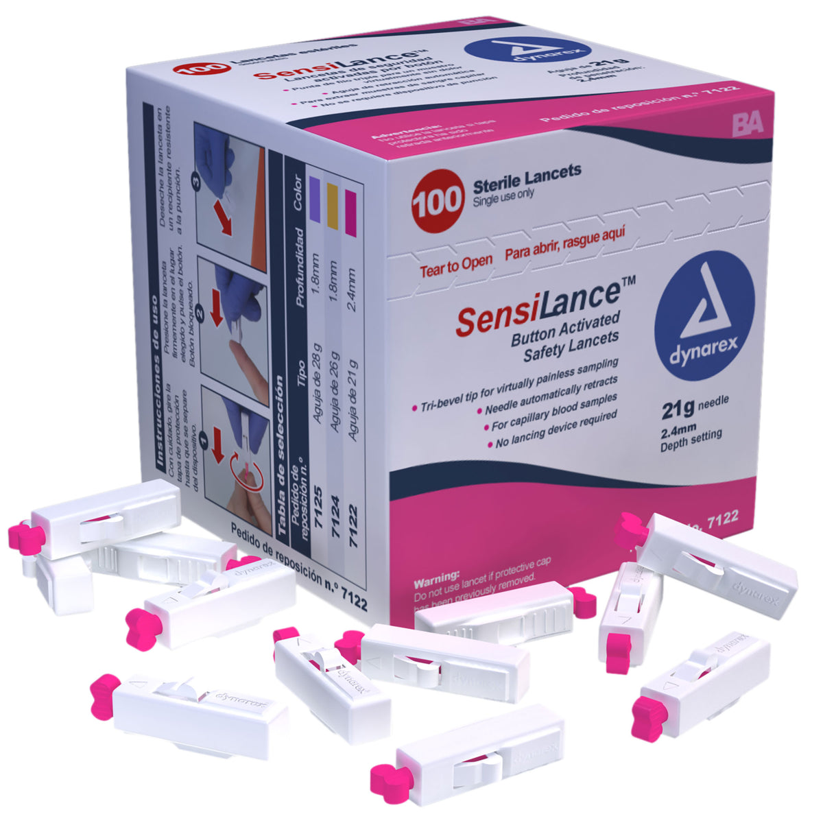 Dynarex Safety Lancets Sterile - Button and Pressure