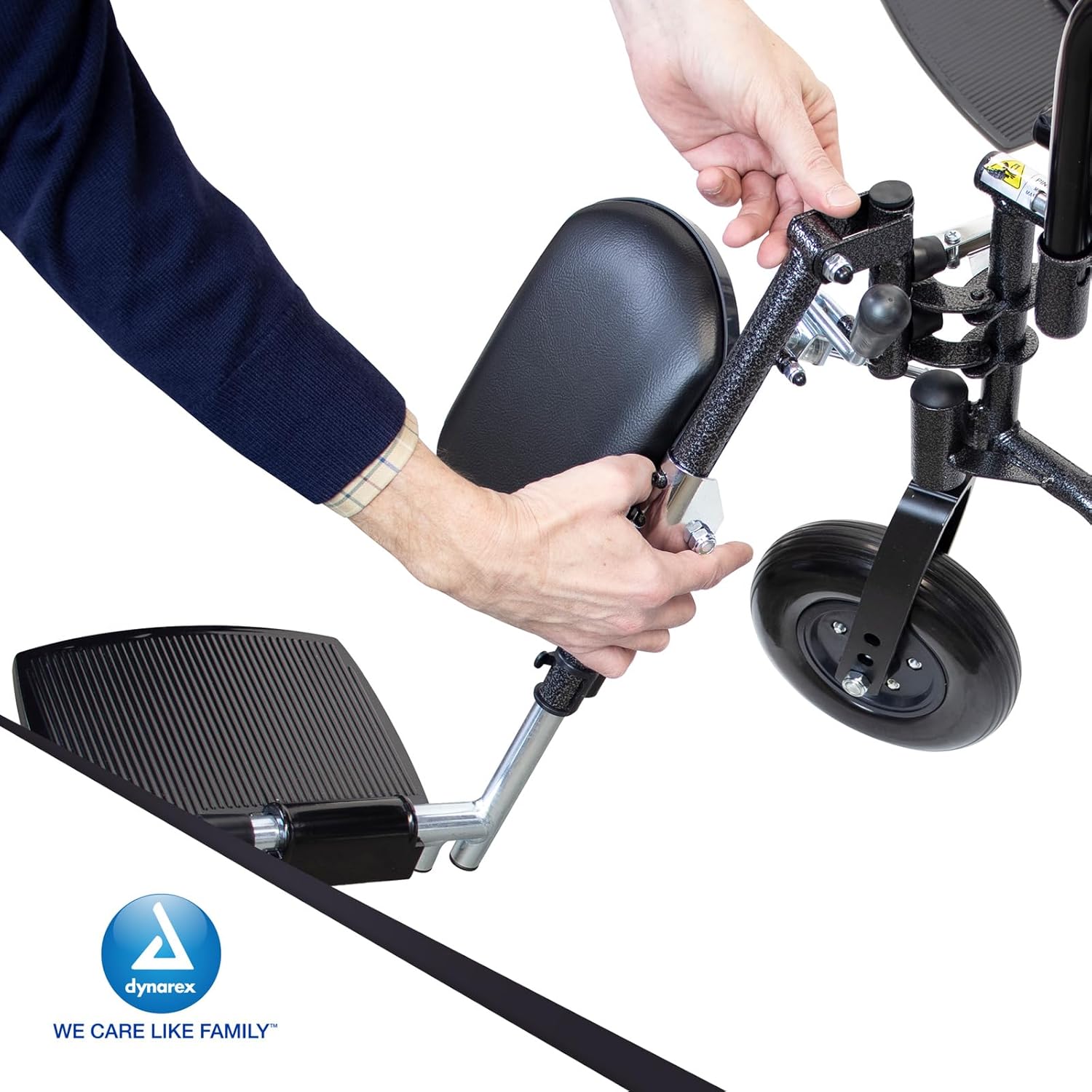 Dynarex-RPWC24-80ELR Wheelchair Elevated Leg Rest 1 Pr., Black