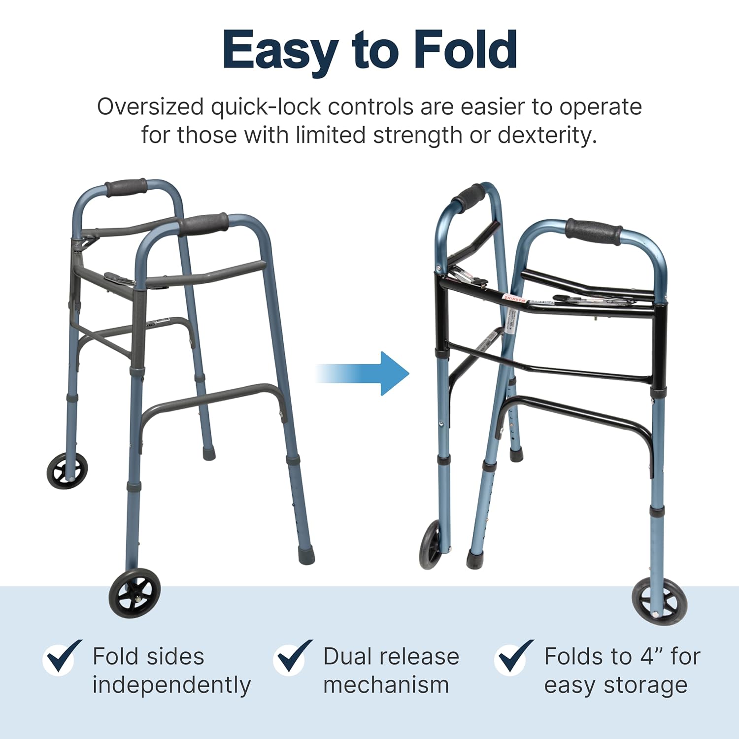 Graham Field Lumex Everyday Dual Release Walker front view