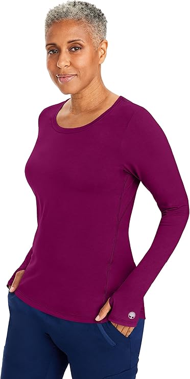 Purple Label by Healing Hands Women's Mackenzie Solid Underscrub Tee