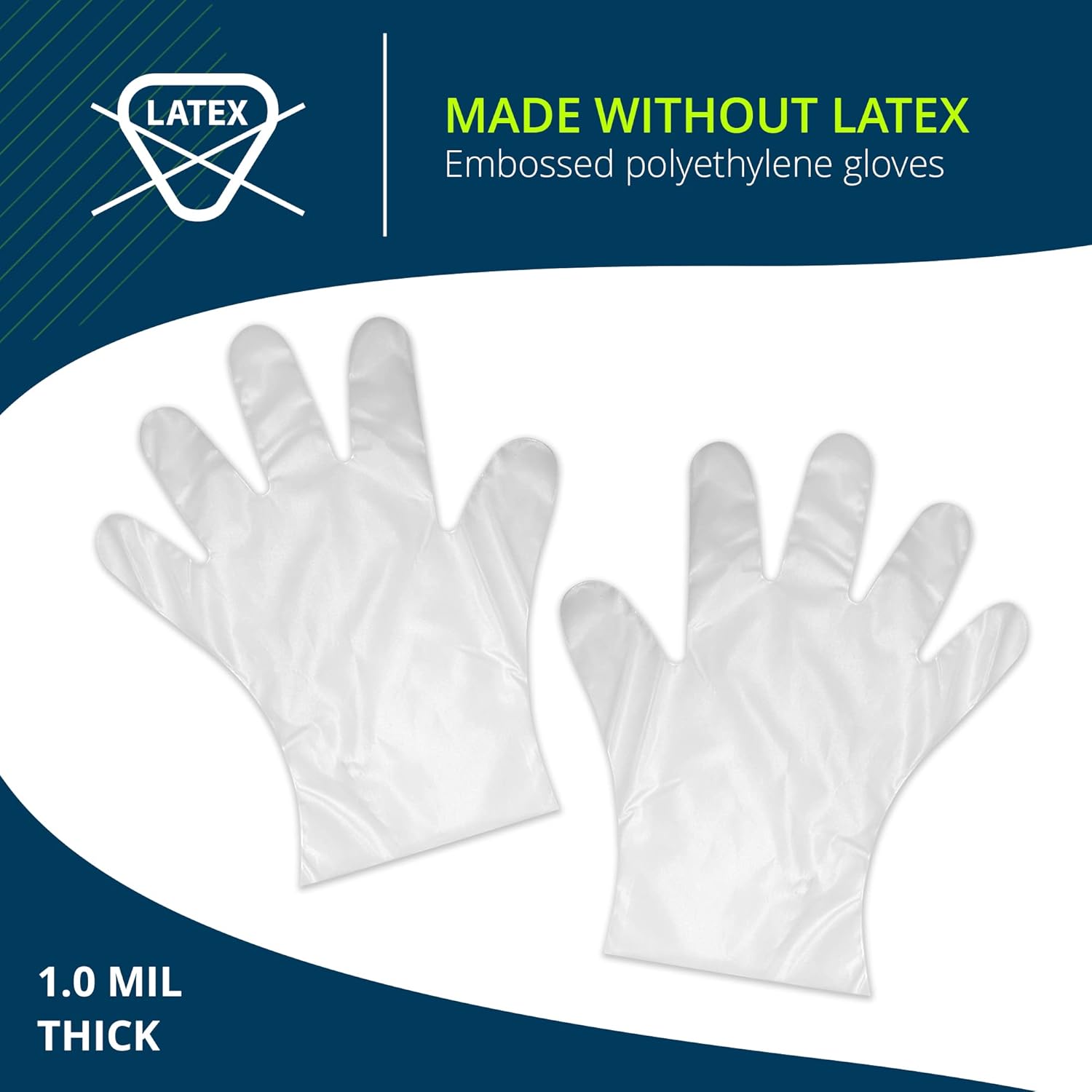TIDI Products, Glove Clear Poly, 1000 per Case