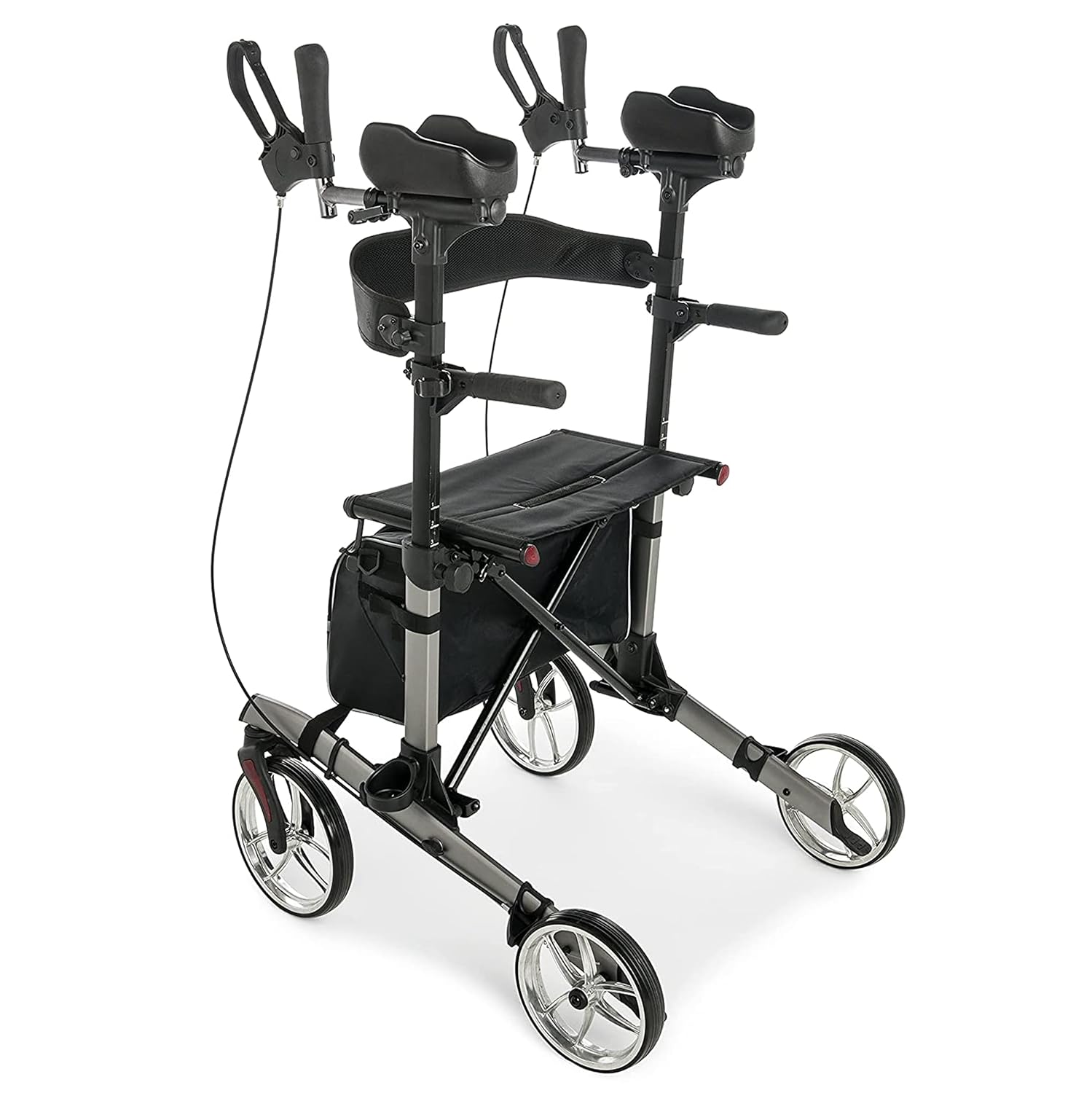 Graham Field-LX9000G Lumex Walkabout Lite Rollator Walker with Seat, Lightweight, 14.5 lb., Large 6" Wheels, Aqua