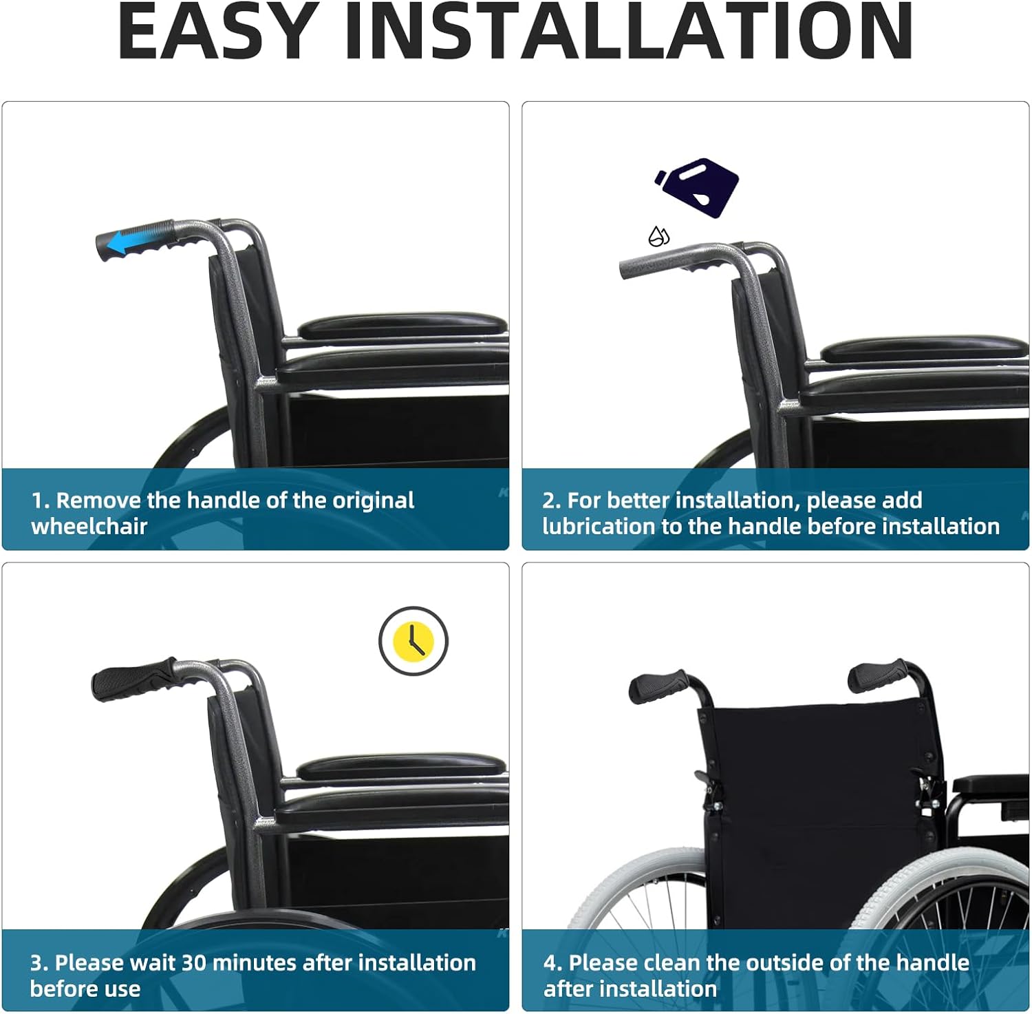 Dynarex-RPWC01-8182 DynaRide Wheelchair Hand Grip Bar 2pc/polybag, 50pcs/cs