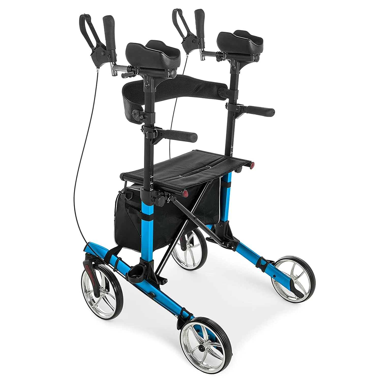 Graham Field-LX9000B Lumex Gaitster Upright Walker, Stand Up Forearm Walker, Padded Seat, Large 9" Wheels