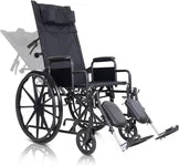 Vive Health-MOB1103BLK Reclining Wheelchair with Headrest - Black