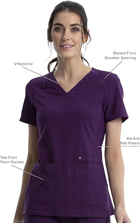 Cherokee Medical iFlex Women's V-Neck Knit Panel Solid Scrub Top