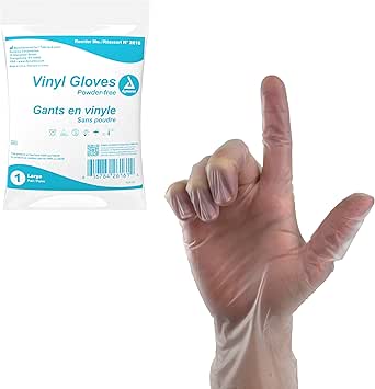 Dynarex Vinyl Exam Gloves, Powder Free (Case Of 500 Pairs)