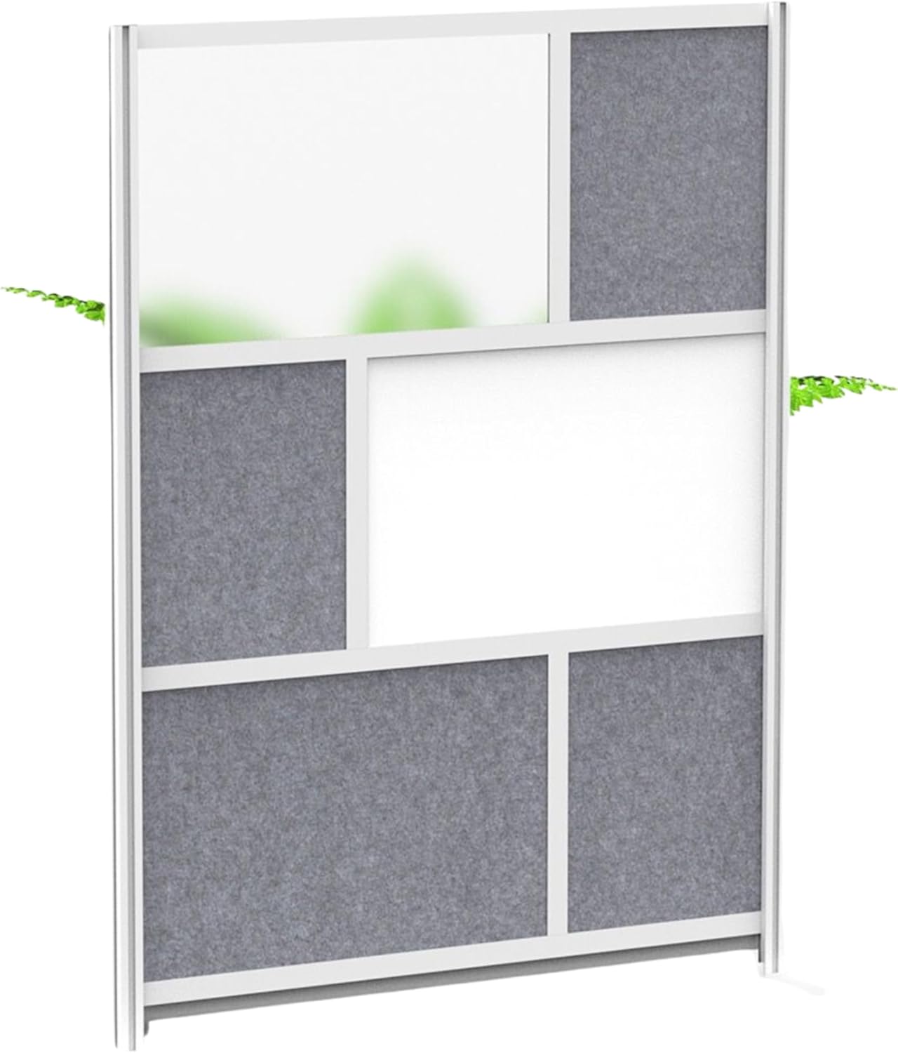 LUXOR MW-5370-FWCG Modular Room Divider Wall System - 53" x 70" Starter Wall - Silver Frame, Whiteboard