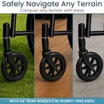 Vive Health-MOB1131BLK Core Transport Wheelchair - Black (1 EA)