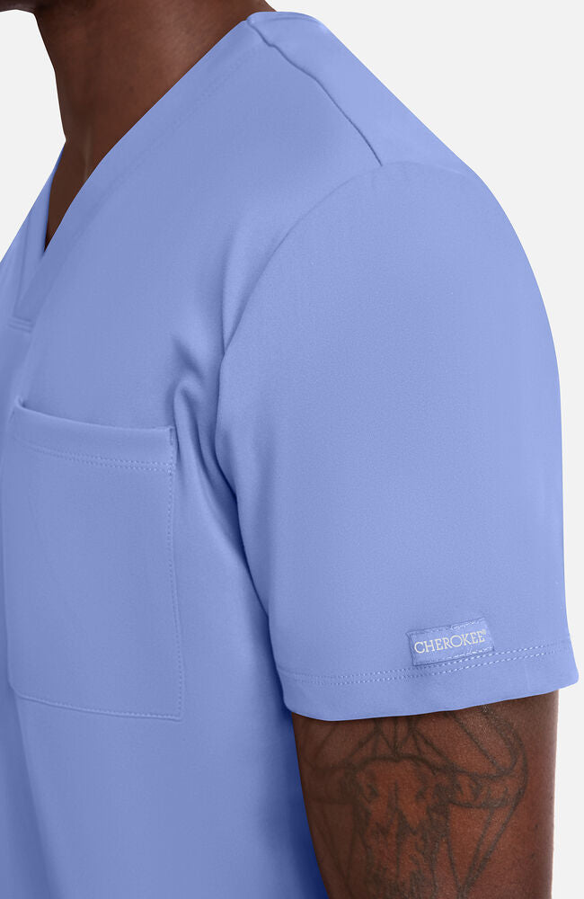 Cherokee Medical Achieve Men's 1-Pocket STRETCH V-Neck Knit Scrub Top