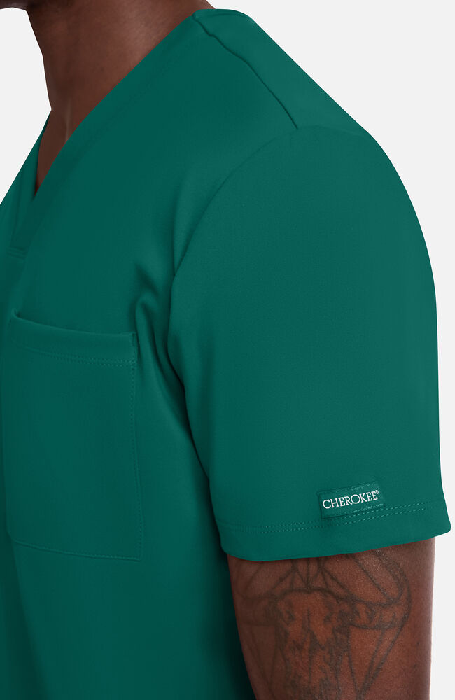 Cherokee Medical Achieve Men's 1-Pocket STRETCH V-Neck Knit Scrub Top