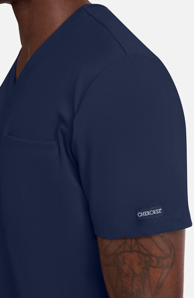 Cherokee Medical Achieve Men's 1-Pocket STRETCH V-Neck Knit Scrub Top