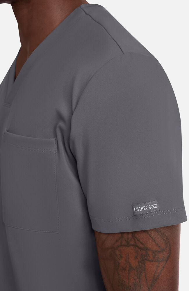 Cherokee Medical Achieve Men's 1-Pocket STRETCH V-Neck Knit Scrub Top