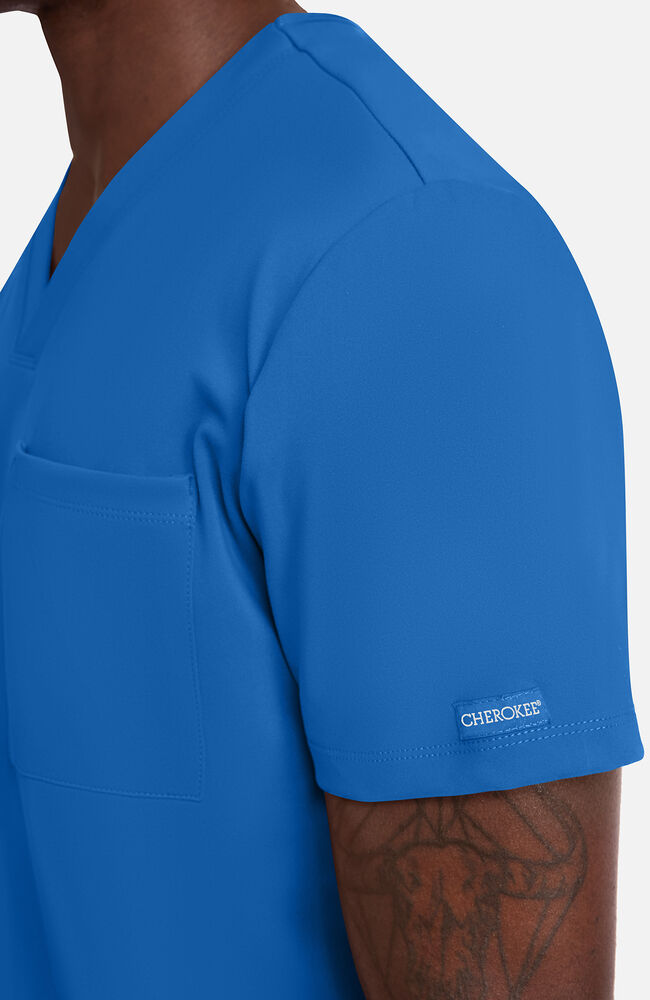 Cherokee Medical Achieve Men's 1-Pocket STRETCH V-Neck Knit Scrub Top