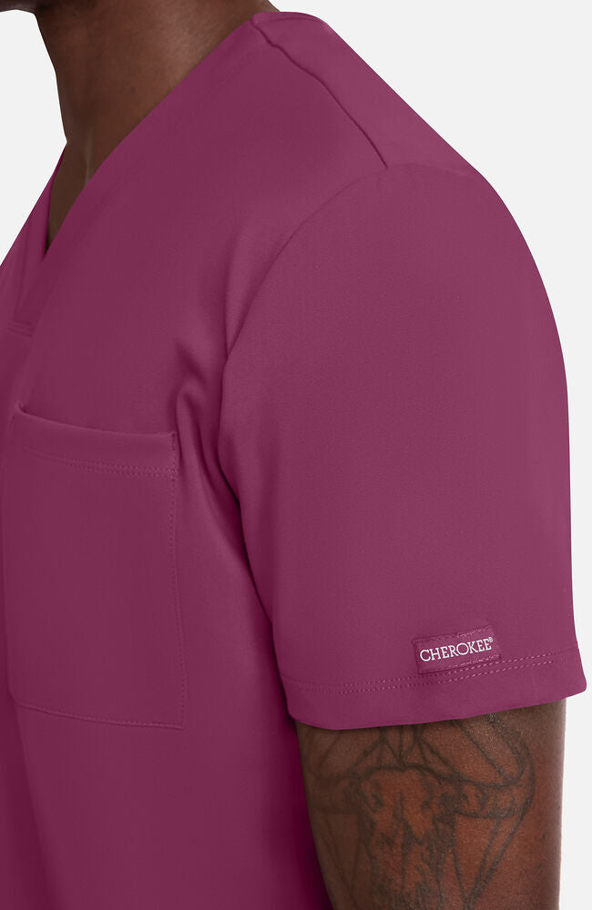 Cherokee Medical Achieve Men's 1-Pocket STRETCH V-Neck Knit Scrub Top