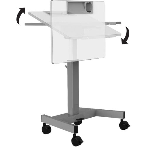 Luxor-STUDENT P TILT Pneumatic Adjustable Height Flip Top Student Nesting Desk Gray (28" x 21")