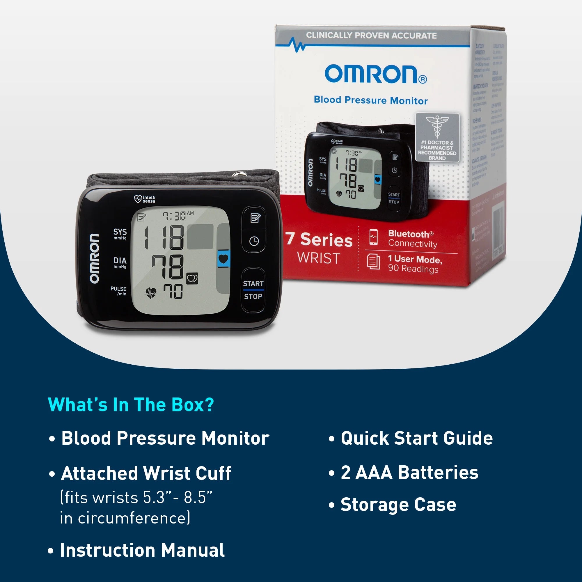 Omron Healthcare-BP6350 7 Series® Wireless Wrist Blood Pressure Monitor, 10/cs