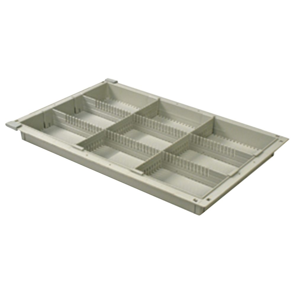 Harloff 8" Exchange Tray, Solid Sides, Flex Module ABS Gray-Divider Options