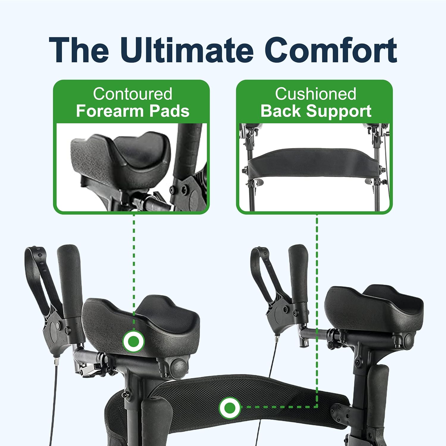 Graham Field-LX9000G Lumex Walkabout Lite Rollator Walker with Seat, Lightweight, 14.5 lb., Large 6" Wheels, Aqua