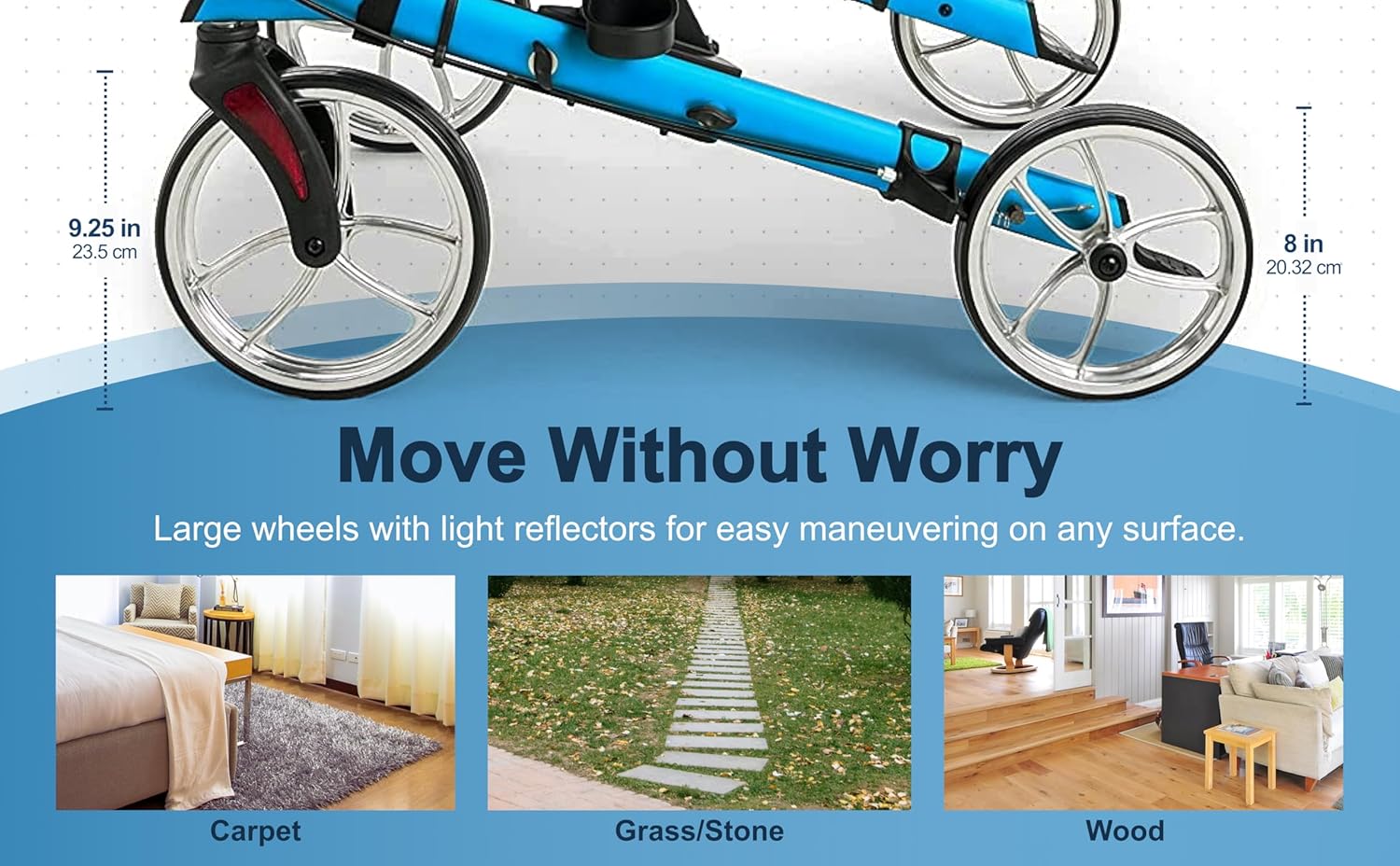 Graham Field-LX9000B Lumex Gaitster Upright Walker, Stand Up Forearm Walker, Padded Seat, Large 9" Wheels