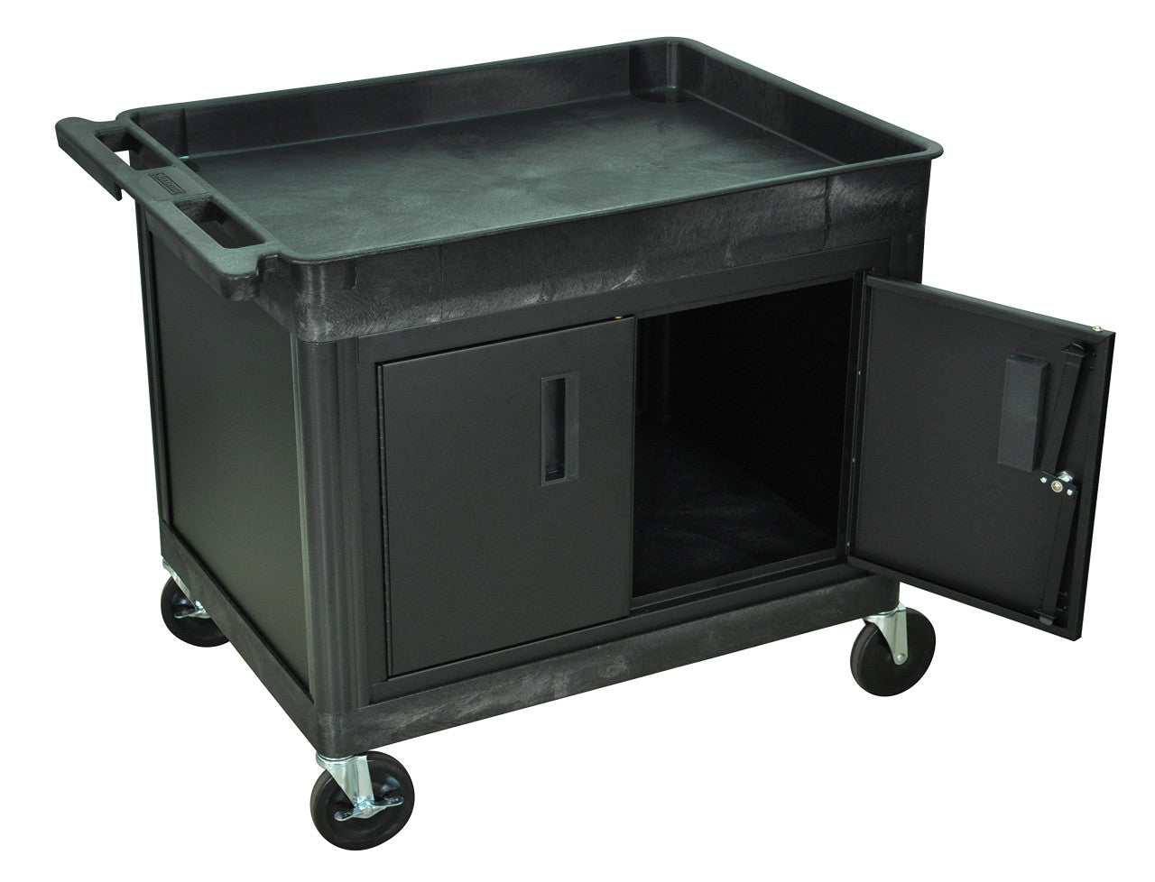 Luxor-TC12C-B Tub Cart with Cabinet (Black)