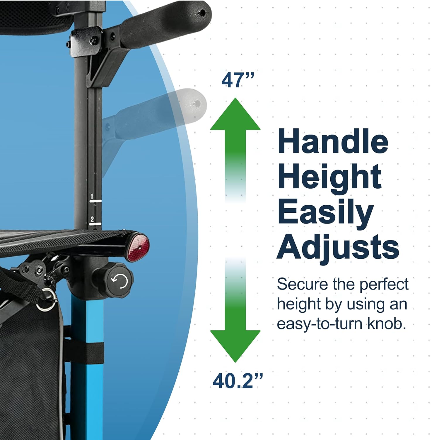Graham Field-LX9000B Lumex Gaitster Upright Walker, Stand Up Forearm Walker, Padded Seat, Large 9" Wheels