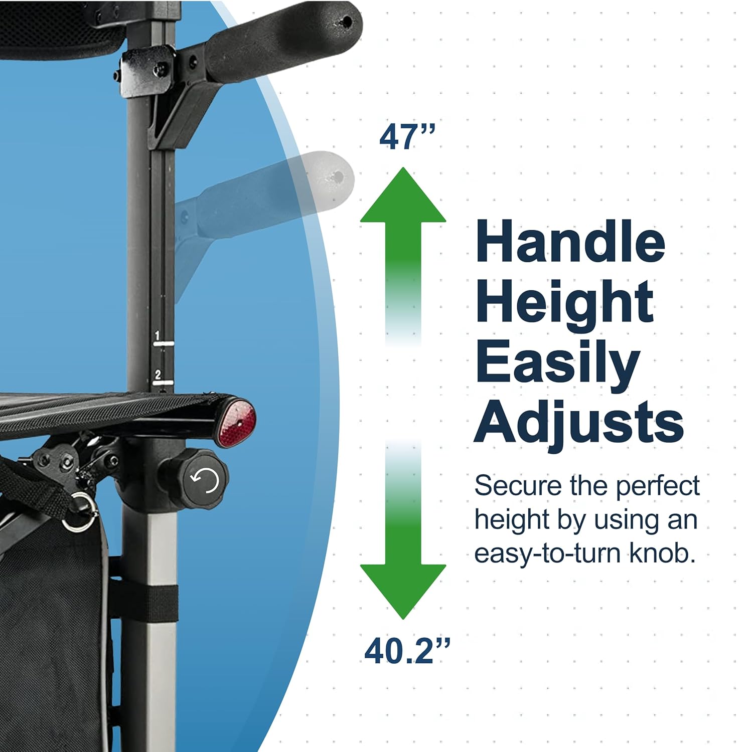 Graham Field-LX9000G Lumex Walkabout Lite Rollator Walker with Seat, Lightweight, 14.5 lb., Large 6" Wheels, Aqua