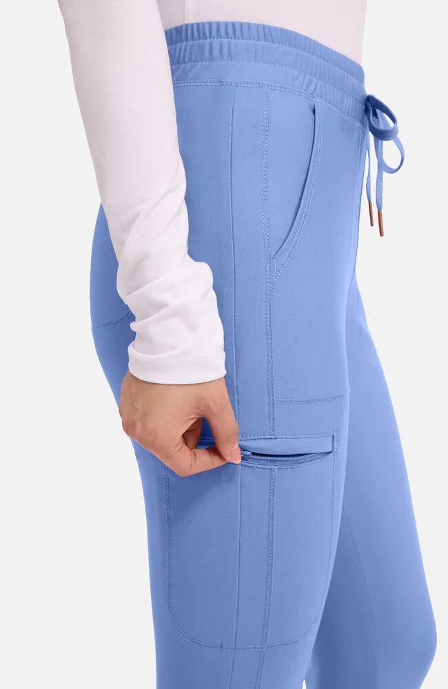 Cherokee Medical Women's Mid Rise Tapered Leg Drawstring Scrub Pant, Petite