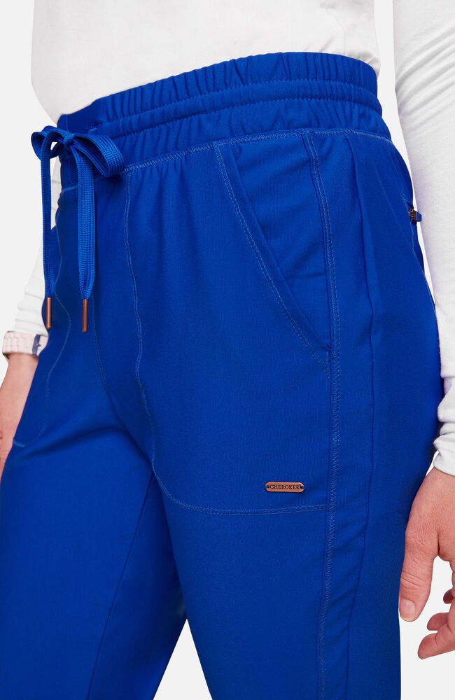 Cherokee Medical Women's Mid Rise Tapered Leg Drawstring Scrub Pant, Petite