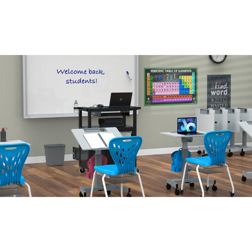Luxor-STUDENT P TILT Pneumatic Adjustable Height Flip Top Student Nesting Desk Gray (28" x 21")