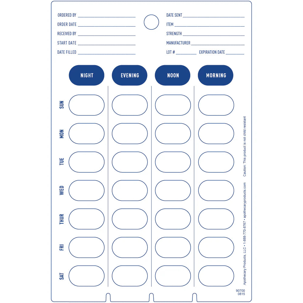 Apothecary Products Ezy Dose® Unit Dose Cold Seal Card