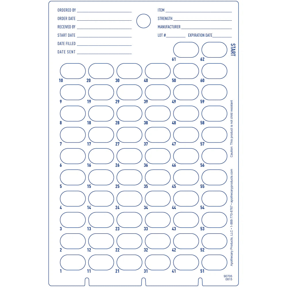 Apothecary Products Ezy Dose® Unit Dose Cold Seal Card