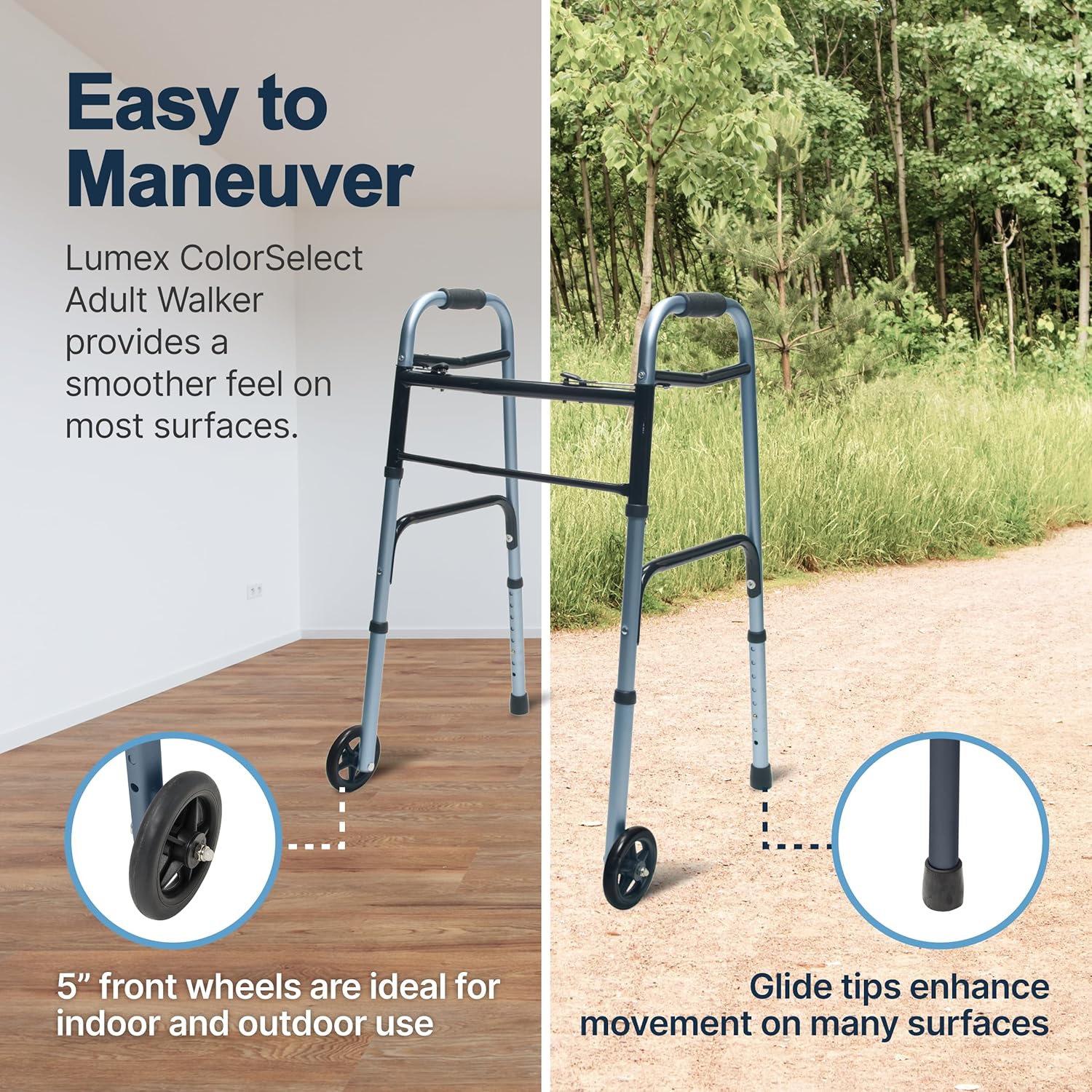 Graham Field Lumex Everyday Dual Release Walker with 5" Wheels