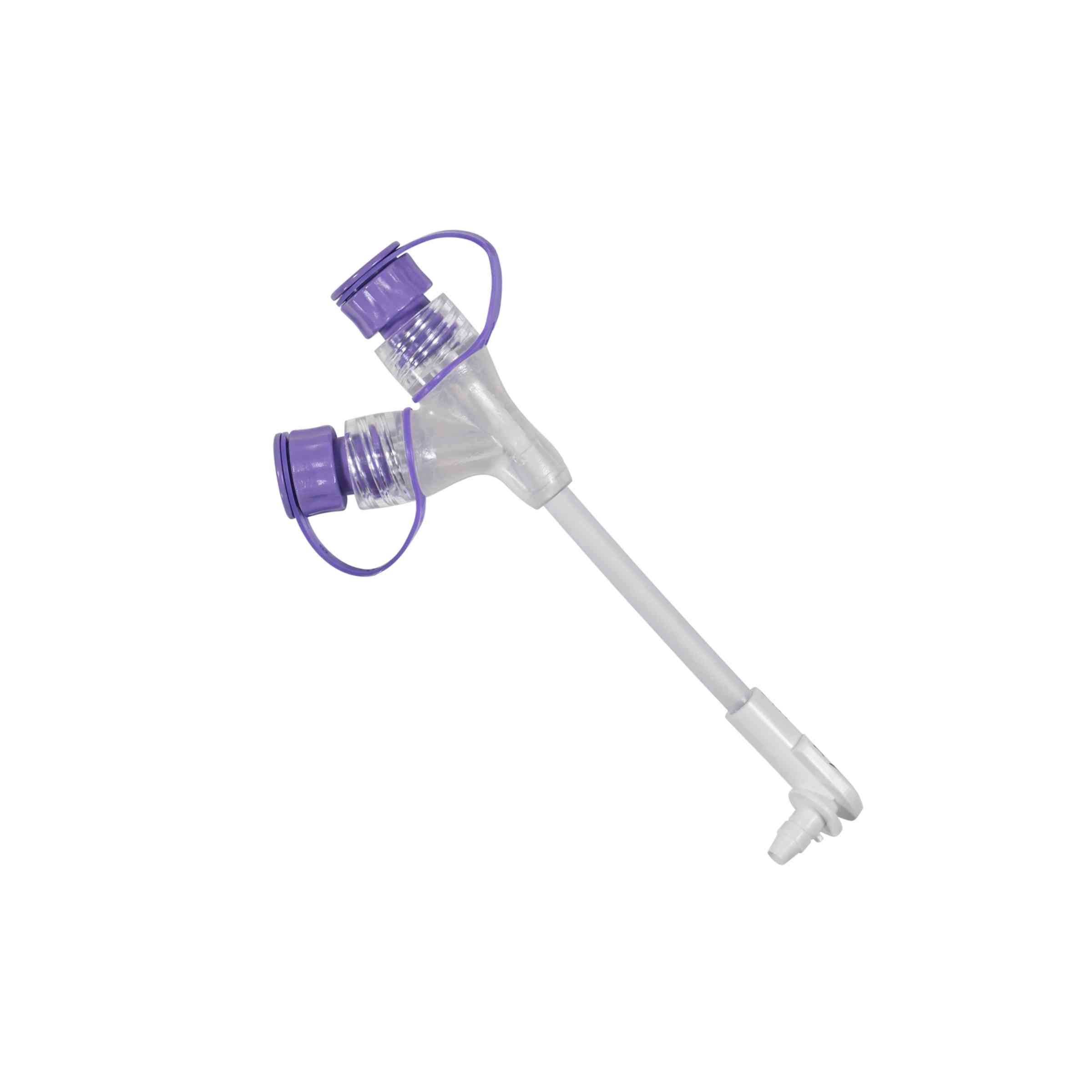 Avanos Medical MIC-KEY Extension Set with 2-Port Y ENFit® Connector, Secur-Lok Right Angle Connector
