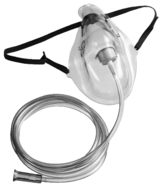 ALLIED-64041 MASK,ADULT,O2,W/7'TUBING