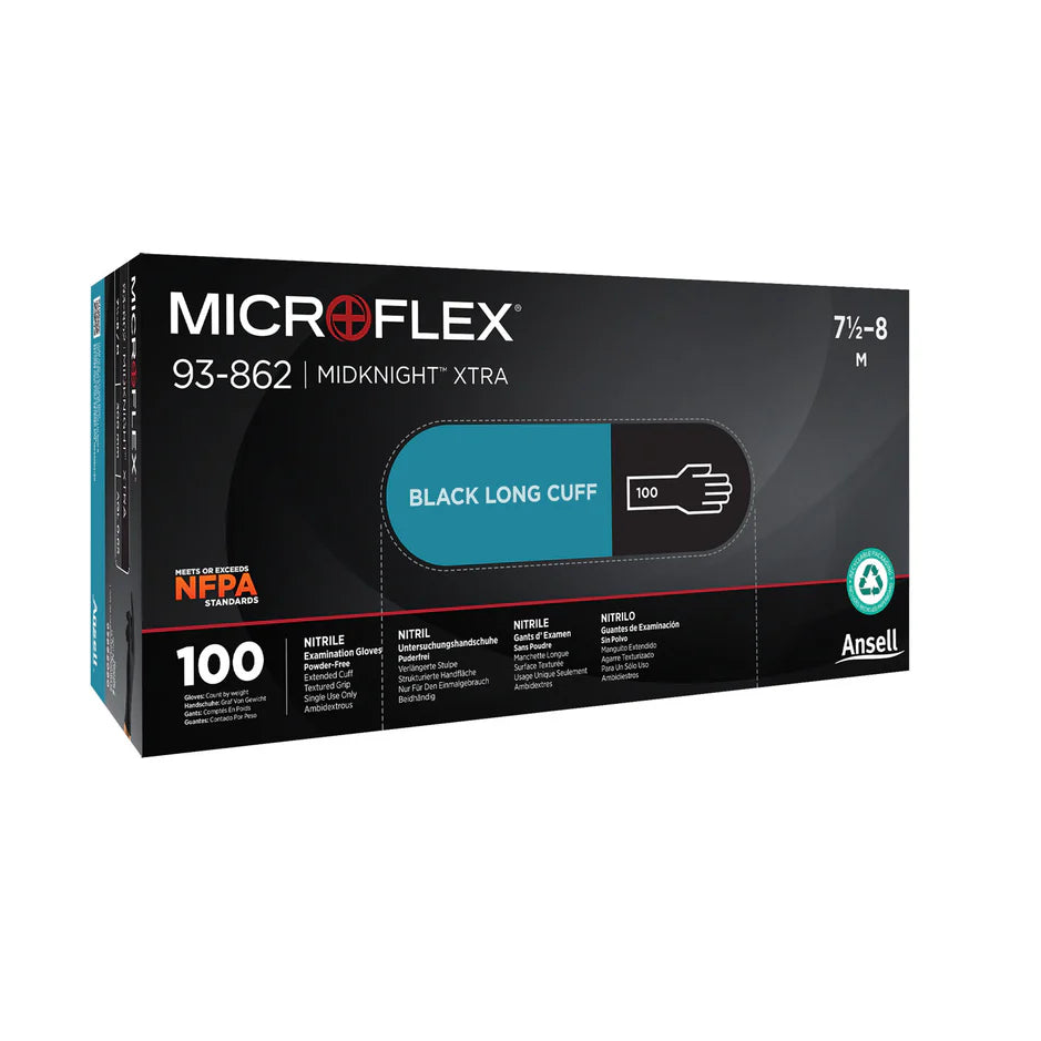 Ansell Microflex Midknight® Powder-Free Nitrile Exam Gloves