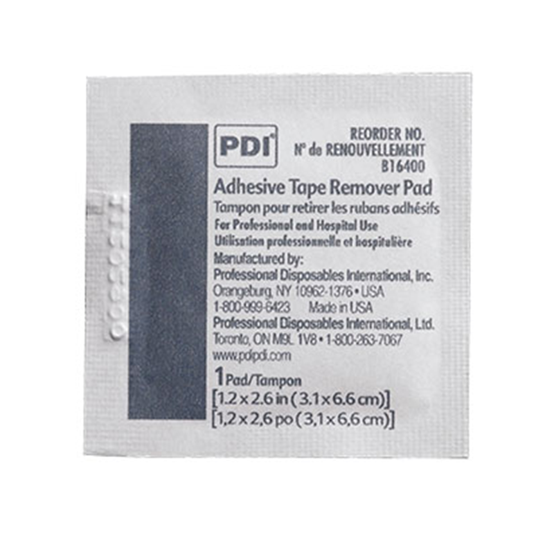 PDI-B16400 Adhesive Tape Remover Pad, 1.25" x 2.625" (100/bx, 10 bx/cs)