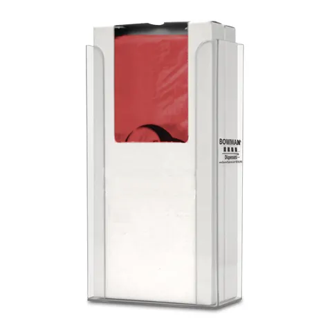 Bowman Dispensers/Marketlab-BG008-0111 PETG Flat Pack Biohazard Bag Dispenser • 6.2"W x 3.2"D x 11.1"H