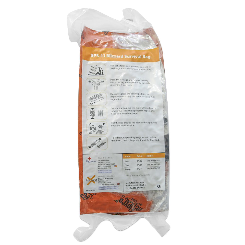 Safeguard Medical-BPS-11 Blizzard Survival Bag, Large - Orange (25/case)
