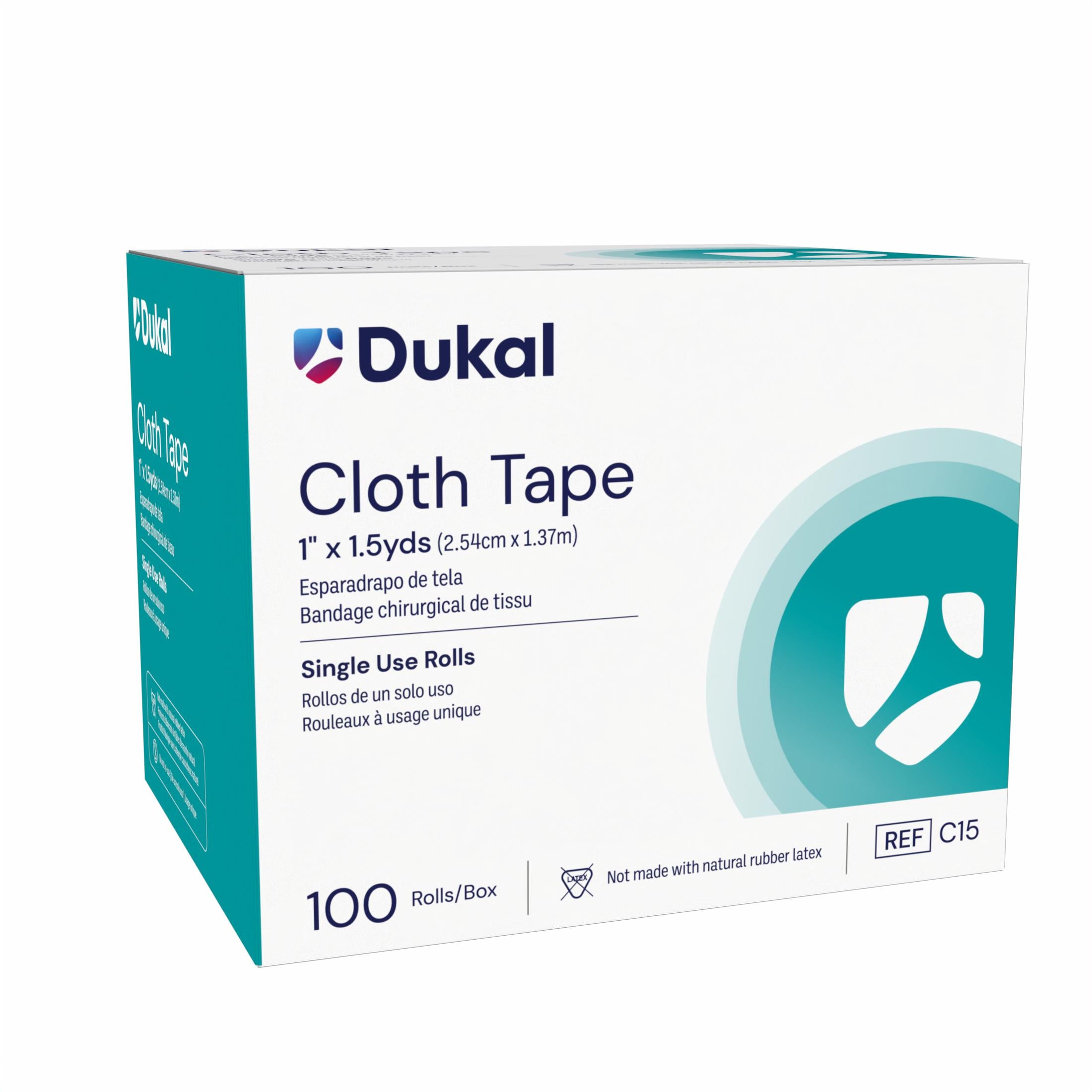 Dukal Corporation-C15 Cloth Tape, 1" x 1½ yds, Non-Sterile (100/bx, 5 bx/cs)
