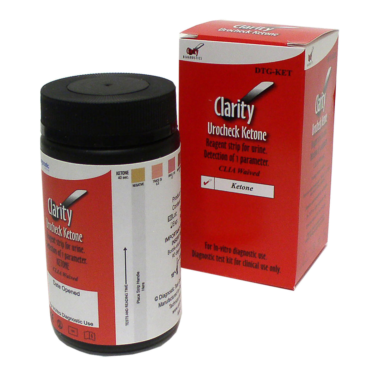 Clarity-DTG-KET Ketocheck Test Strips, CLIA Waived (100/bx)
