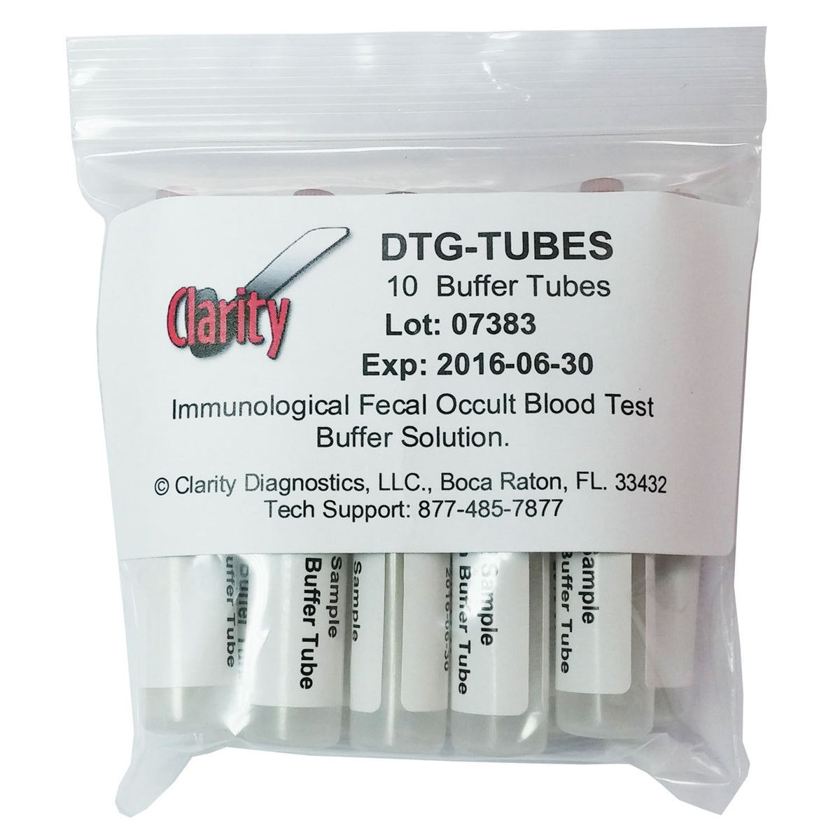 Clarity-DTG-TUBES Specimen Collection Tubes (10/pk)