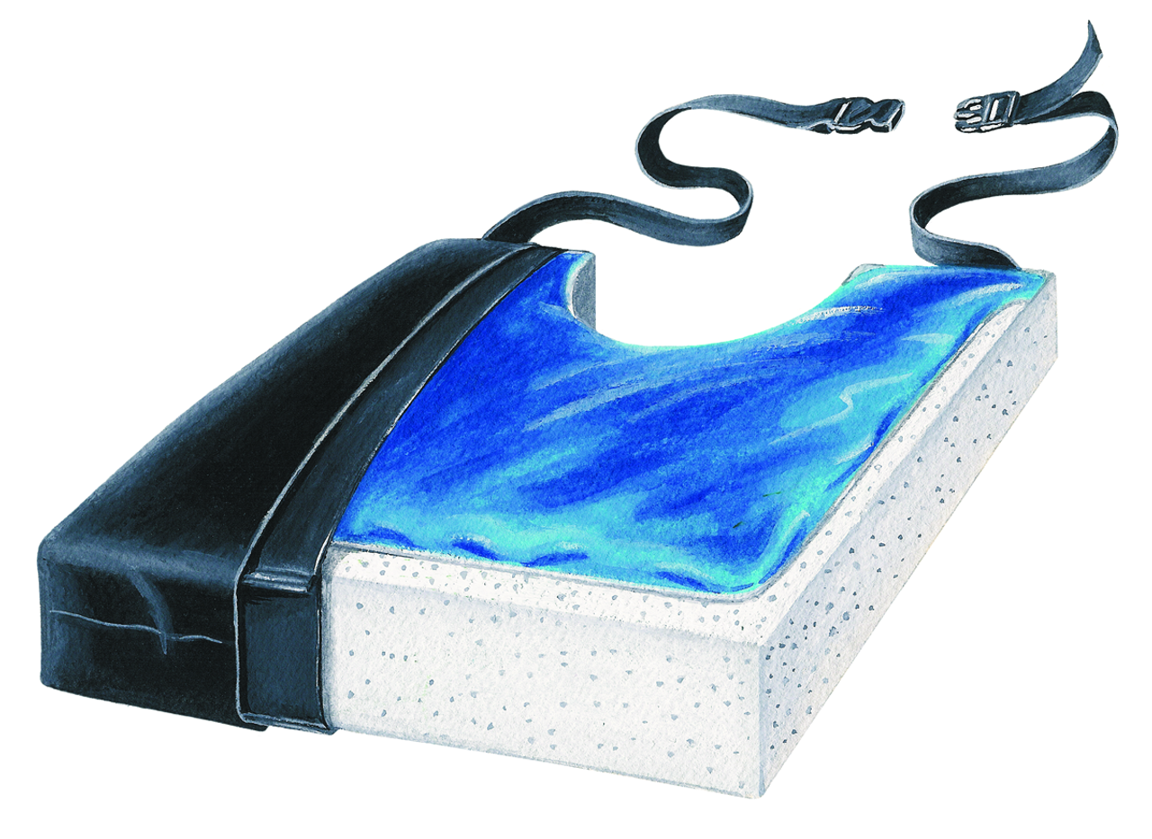 Skil Care-751025-Gel-Foam 18" Vinyl Cushion with Coccyx Cutout & LSI Cover