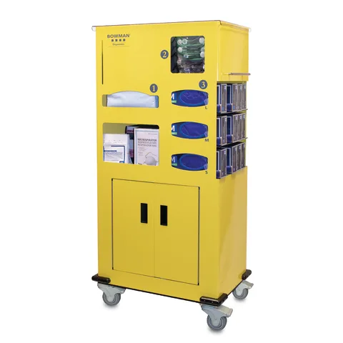 Bowman Dispensers/Marketlab-CT030-0000 Aluminum and Coated Steel Mobile Isolation Station • 26.85"W x 16.67"D x 53.38"H