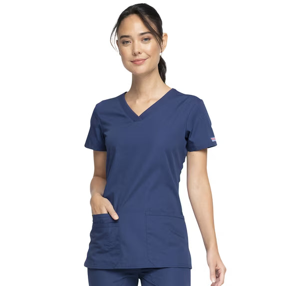 Cherokee Medical WW Originals Women's Knit V-Neck Solid Scrub Top